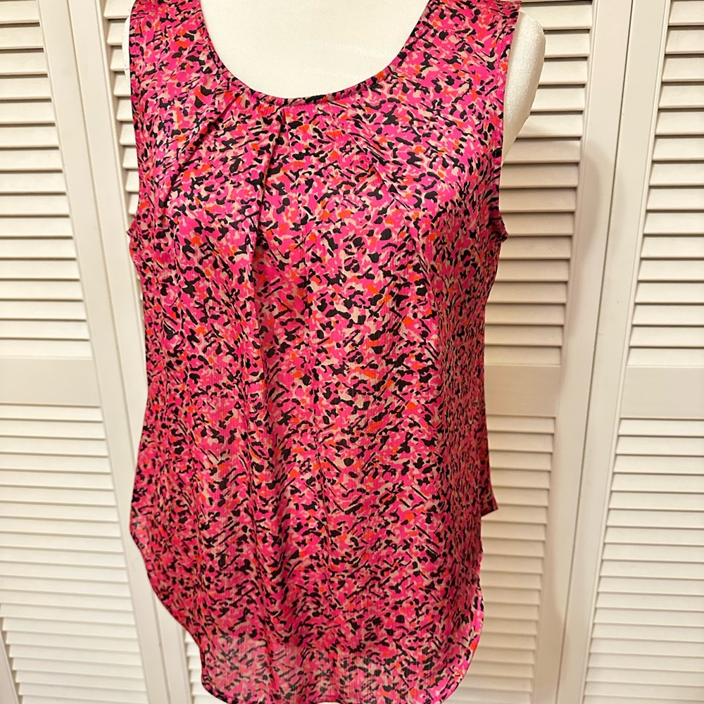 Anne Klein Vibrant Pink Patterned Blouse